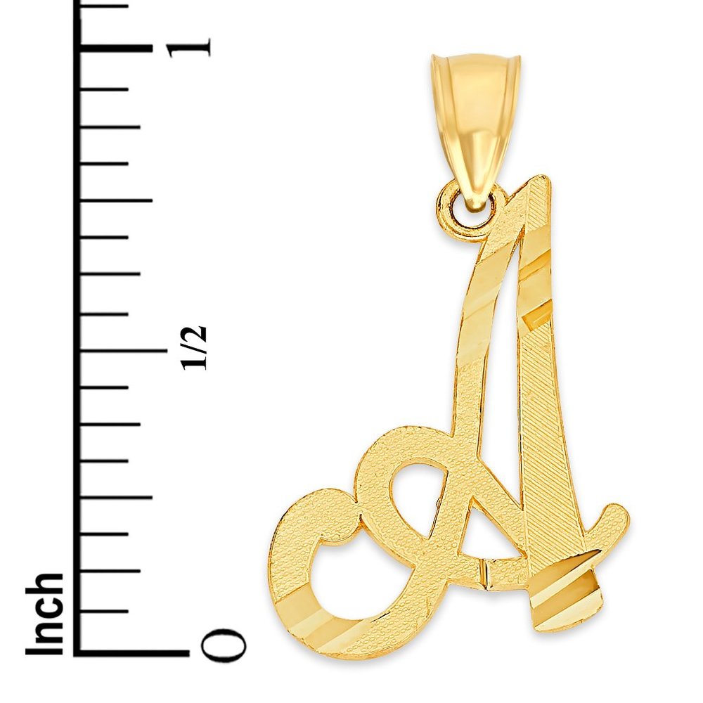 14k Real Solid Gold Initial Personalized Pendant - image 3